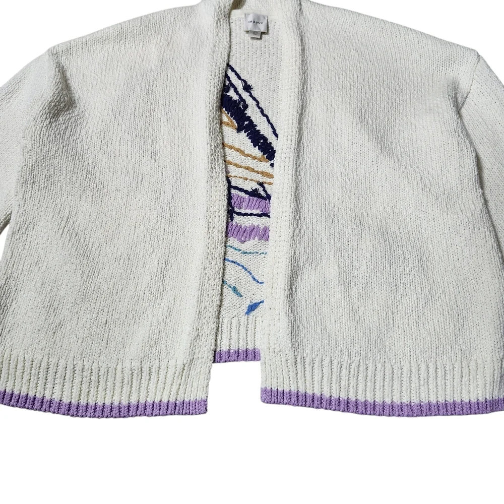 Anthropologie Maeve Maggie Sailboat Cardigan Sweater Lilac Women Size XS Small - Picture 6 of 13